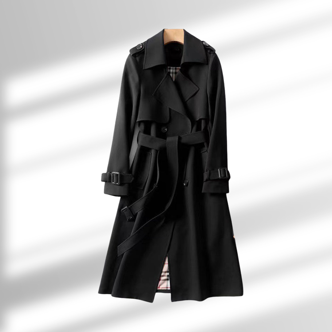 Sofia – Trench Long à Ceinture et Double Boutonnage