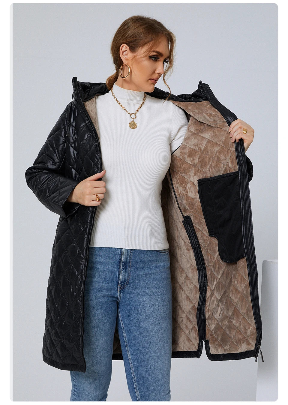 Élise | Doudoune Longue Matelassée à Capuche