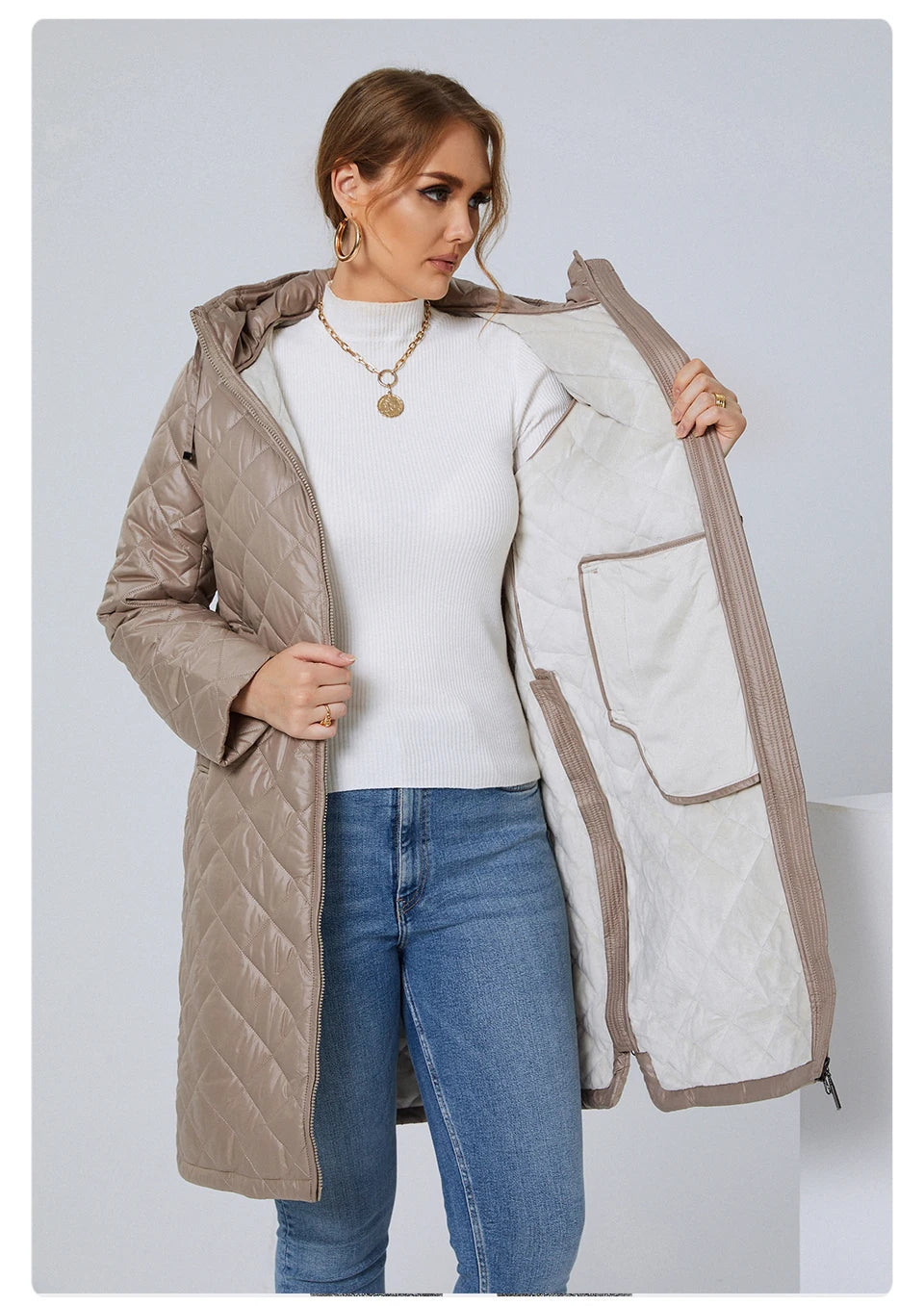 Élise | Doudoune Longue Matelassée à Capuche