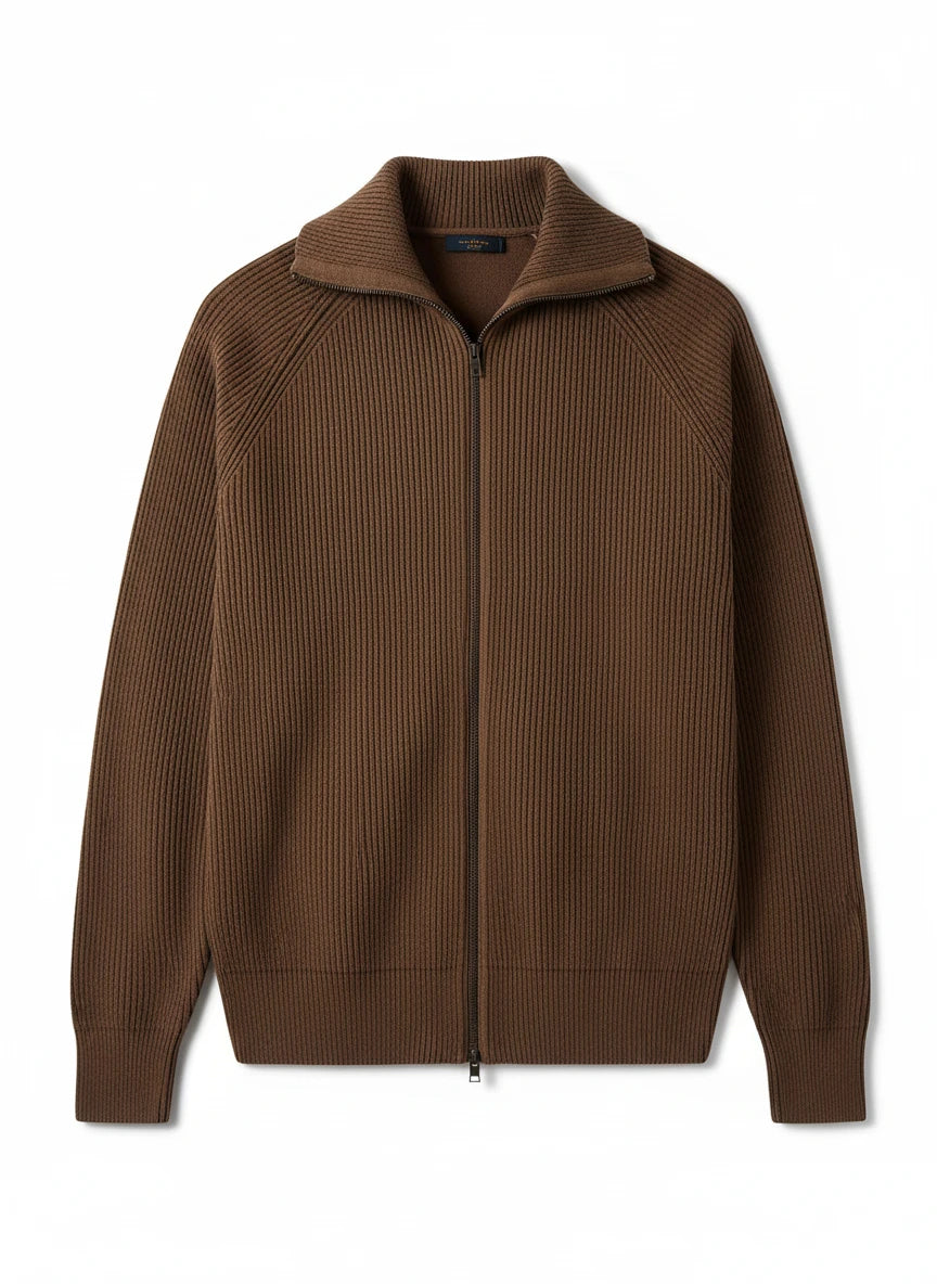 Cardigan Zippé en Maille Épaisse Hugo