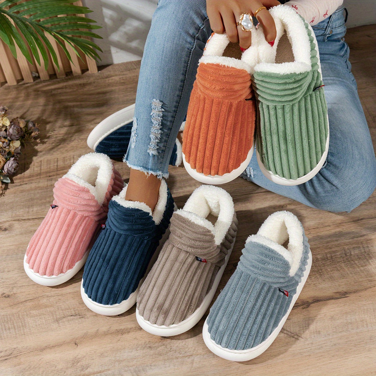 Chaussons en peluche CozyStep