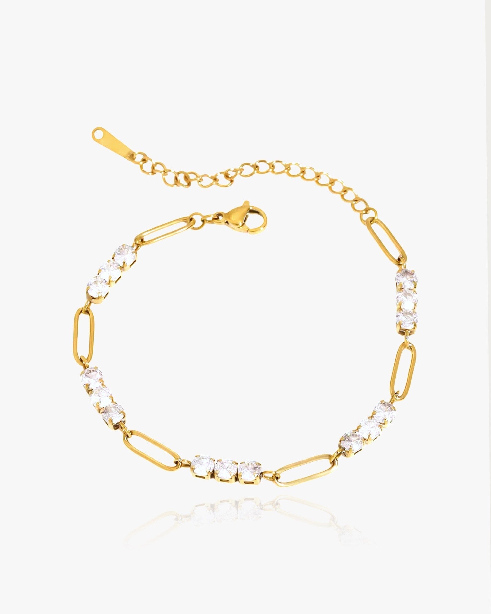 Bracelet à trois pierres précieuses