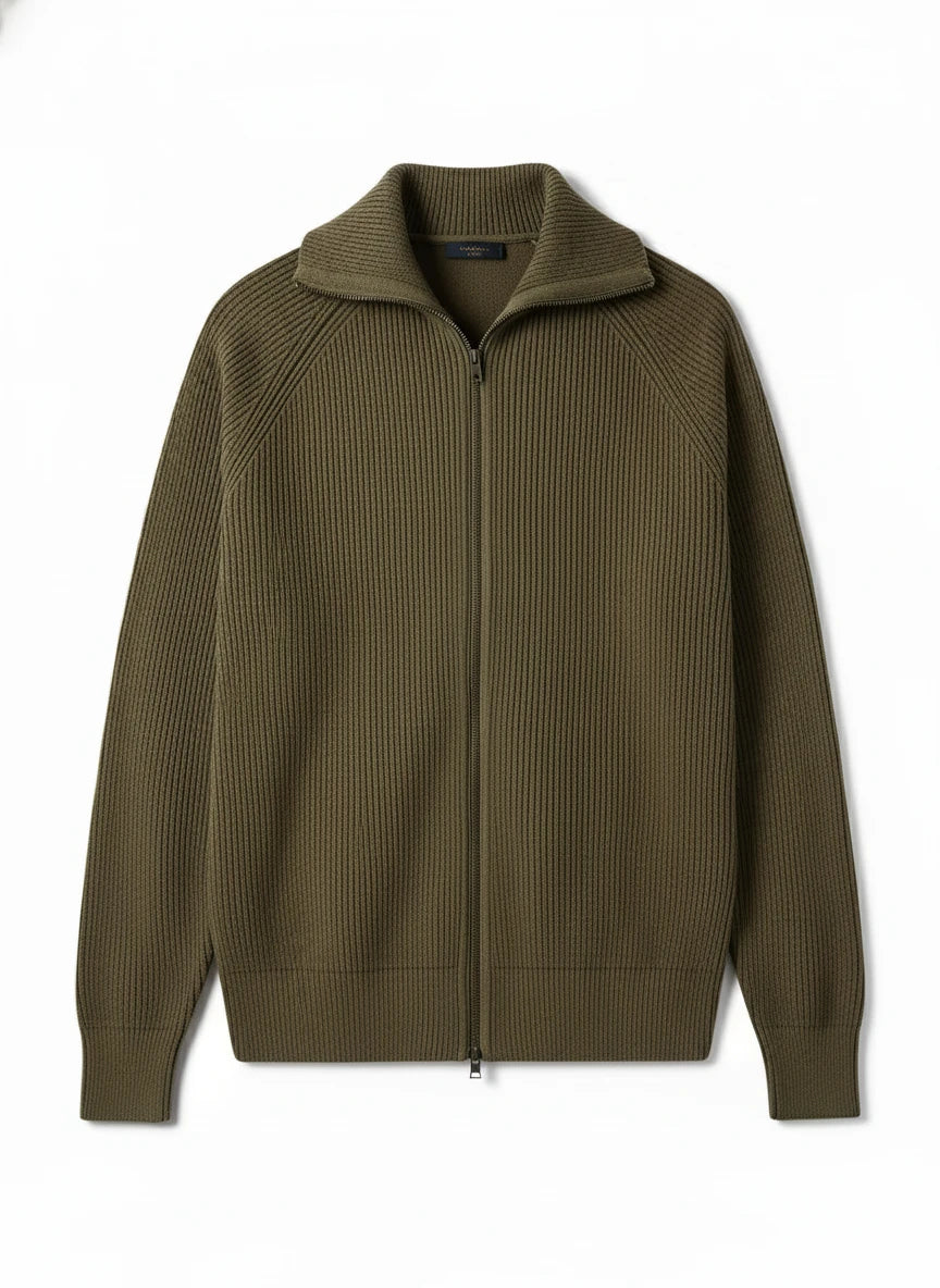 Cardigan Zippé en Maille Épaisse Hugo