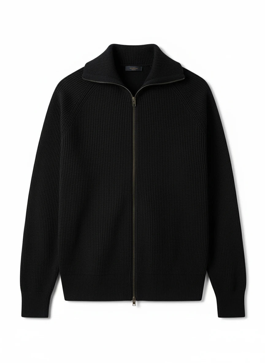 Cardigan Zippé en Maille Épaisse Hugo